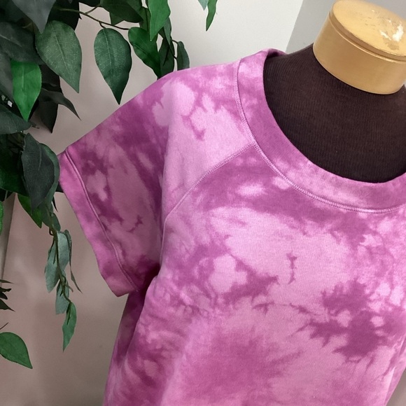 Sonoma Short Sleeve Sweatshirt Woman’s size 1X purple tie dye NWT Crewne… - Picture 2 of 14